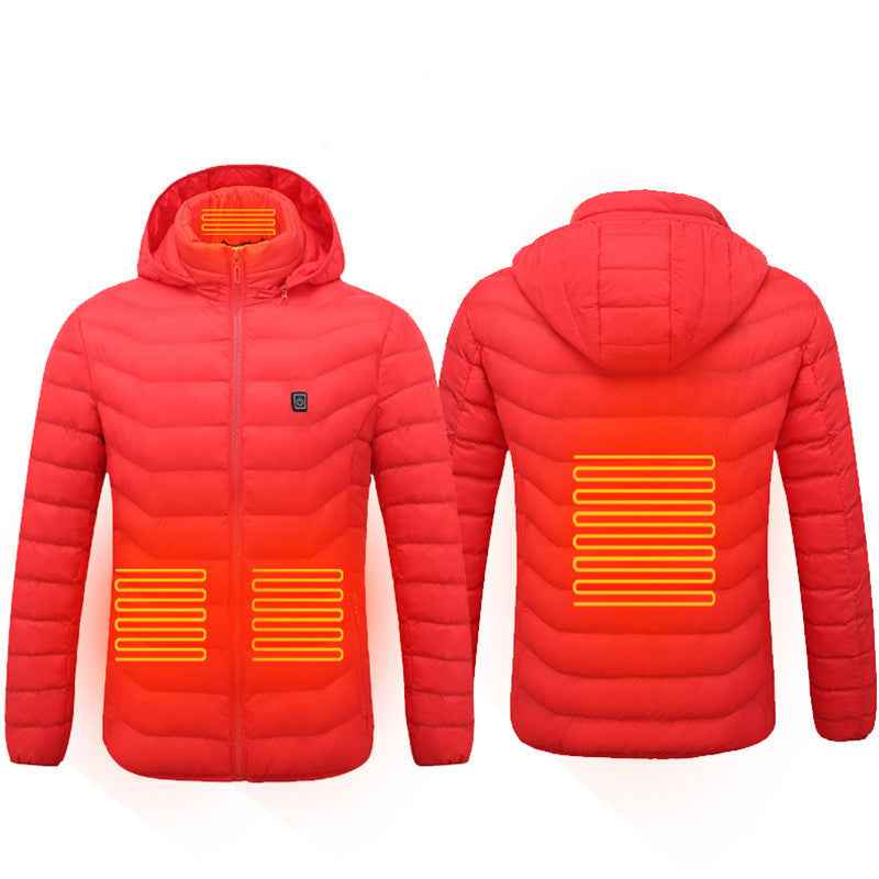 Heated Jacket, USB Powered Thermal Coat with Removable Hood