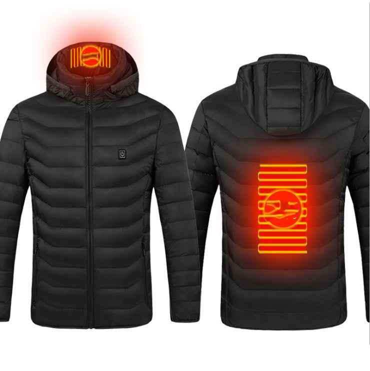 Heated Jacket, USB Powered Thermal Coat with Removable Hood