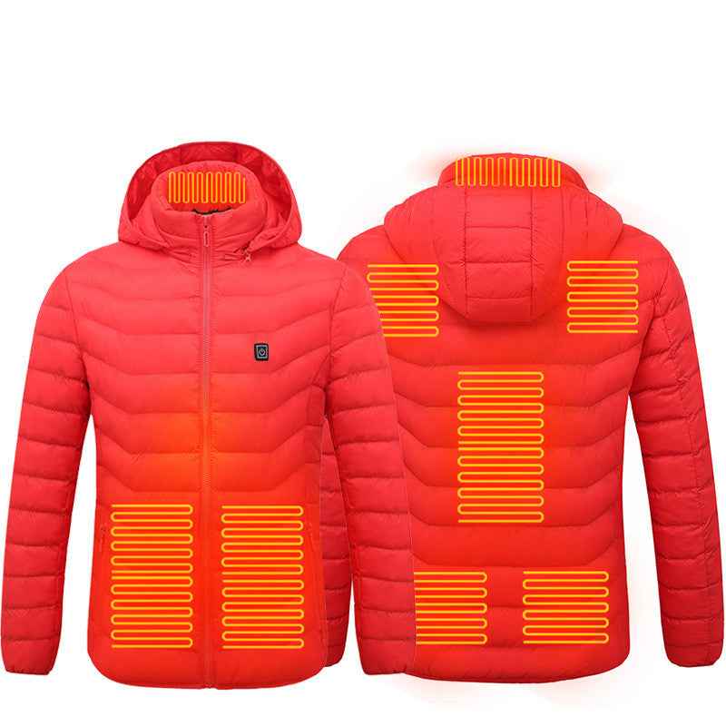 Heated Jacket, USB Powered Thermal Coat with Removable Hood