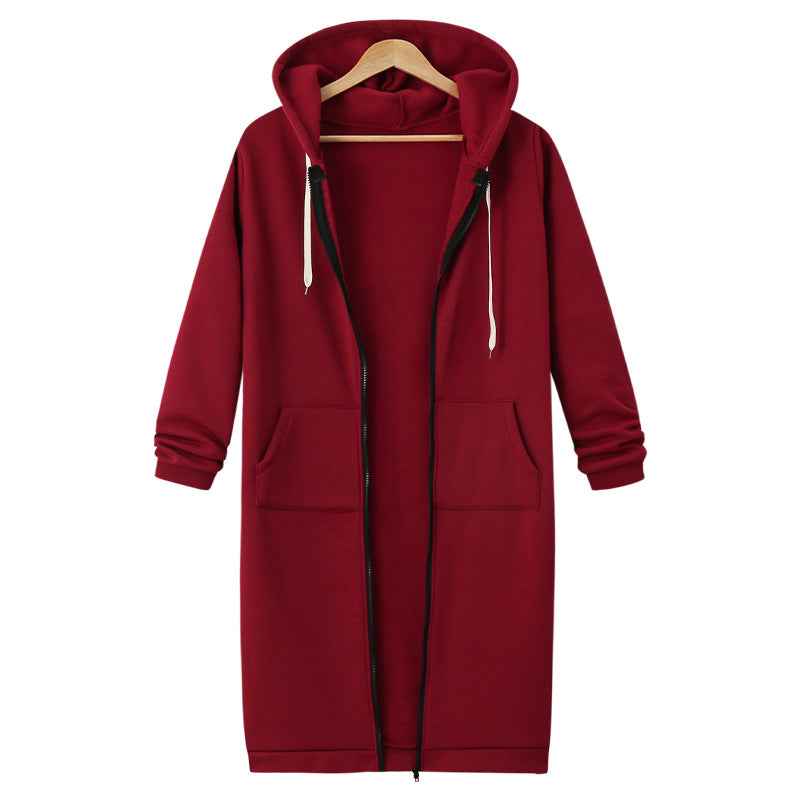 Hooded Fleece Long Jacket