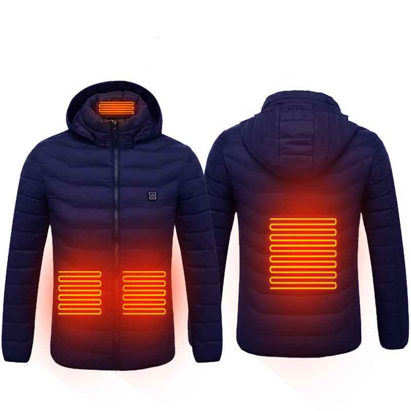 Heated Jacket, USB Powered Thermal Coat with Removable Hood