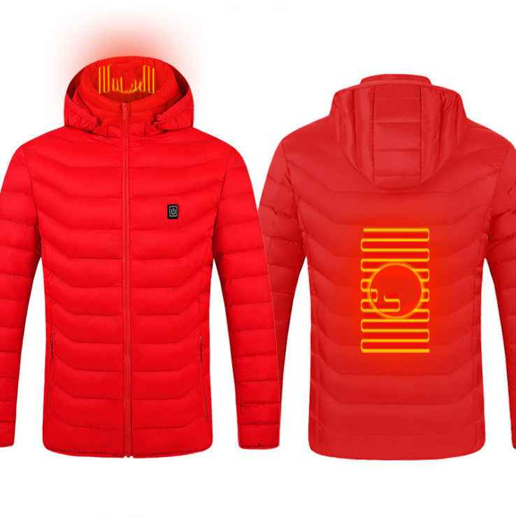 Heated Jacket, USB Powered Thermal Coat with Removable Hood