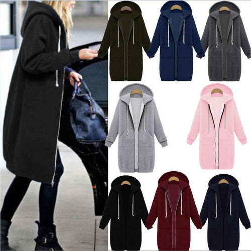 Hooded Fleece Long Jacket