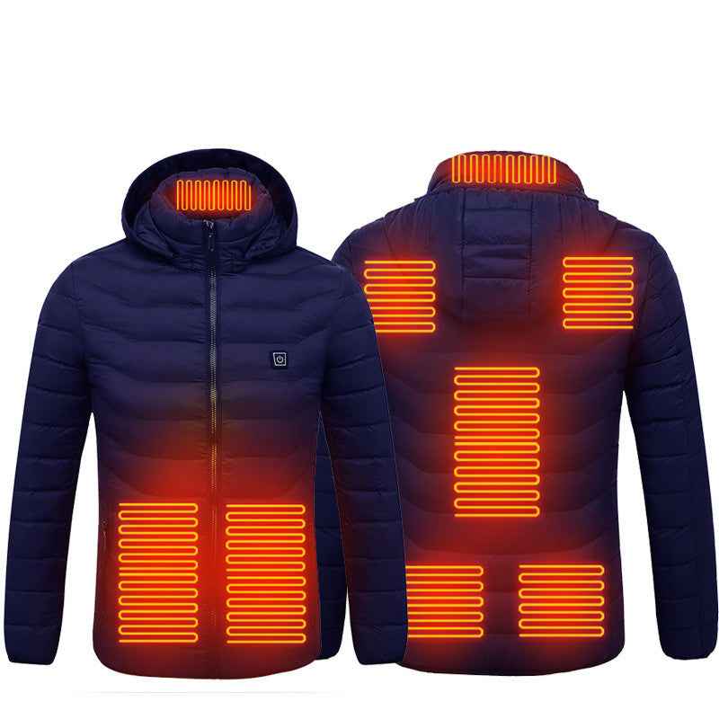 Heated Jacket, USB Powered Thermal Coat with Removable Hood
