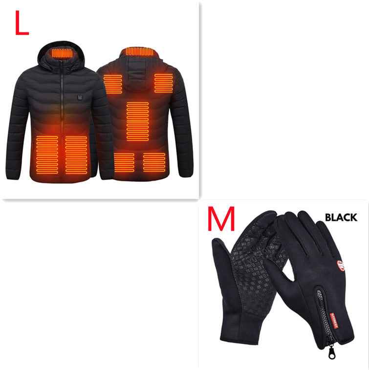Heated Jacket, USB Powered Thermal Coat with Removable Hood