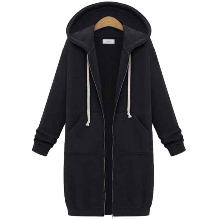 Hooded Fleece Long Jacket