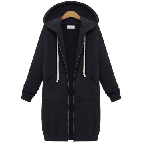 Hooded Fleece Long Jacket