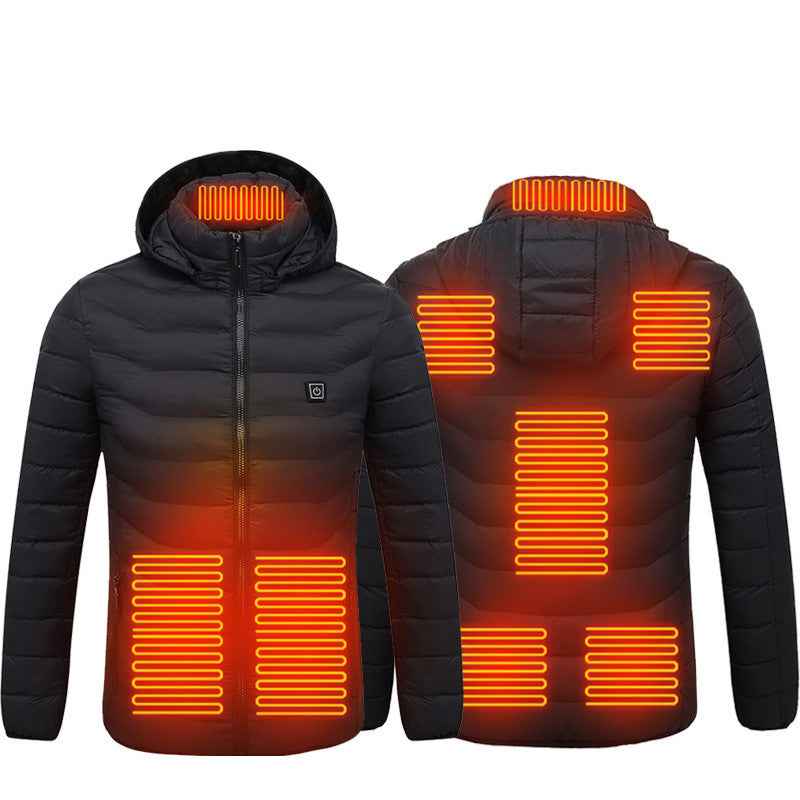 Heated Jacket, USB Powered Thermal Coat with Removable Hood
