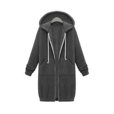 Hooded Fleece Long Jacket